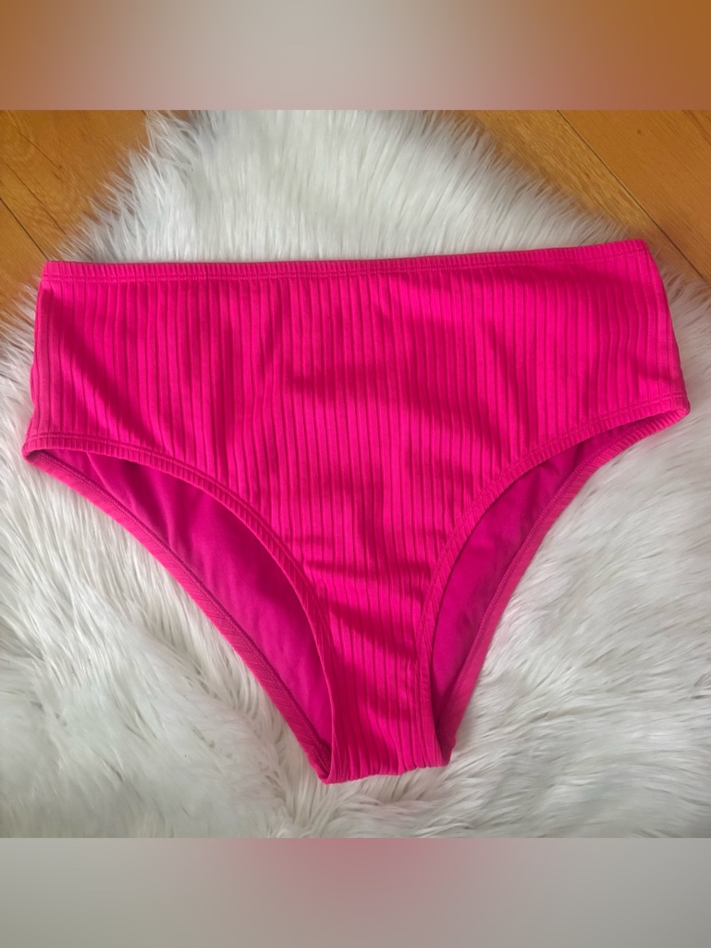 Xhilaration Hot Pink Ribbed Bikini Bottoms
